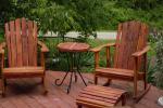 Handmade Deck and Patio Rocking Chair and Table Set, with Footstool: (4 Piece Set)